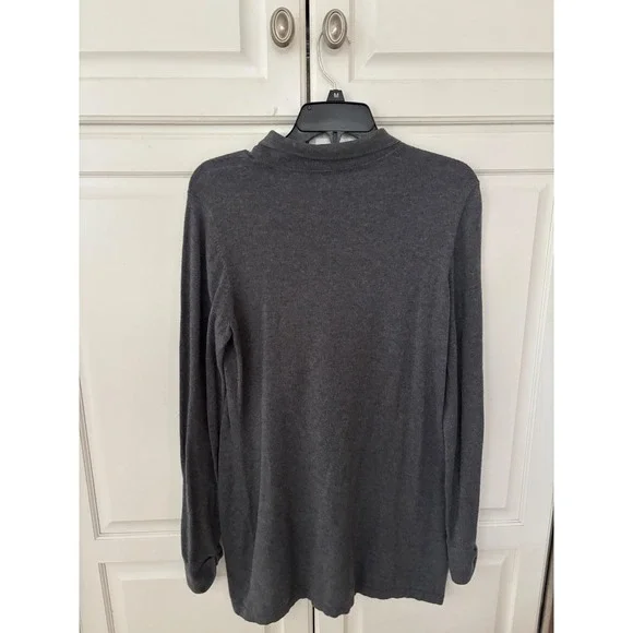 J. McLaughlin Gray Mock Neck Long Sleeve Tunic Top Womens Size M - Picture 5 of 8